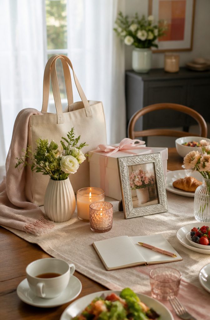 Elegant dining table set for a Mother's Day meal